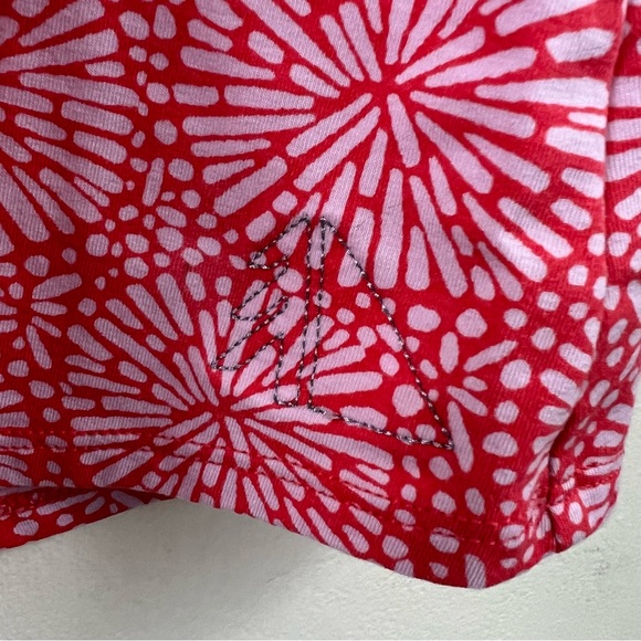 L.L. Bean Tencel Blend Boho Firework Pattern Stretchy Short Sleeve Midi Dress - Picture 9 of 13